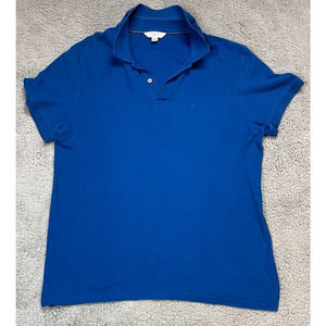 Calvin Klein Polo Shirt Mens Large Blue Short Sleeve Body Fit Casual Golf